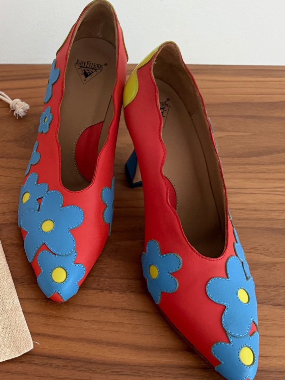 John Fluevog 'Blaise' Multi Coloured Poser Pump Sz. 8
